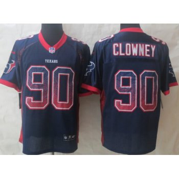 Nike Houston Texans #90 Jadeveon Clowney Drift Fashion Blue Elite Jersey