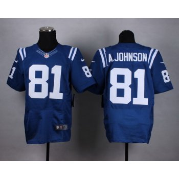 Nike Indianapolis Colts #81 Andre Johnson Blue Elite Jersey