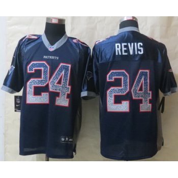 Nike New England Patriots #24 Darrelle Revis Drift Fashion Blue Elite Jersey