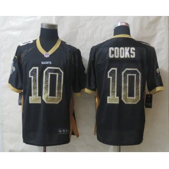 Nike New Orleans Saints #10 Brandin Cooks Drift Fashion Black Elite Jersey