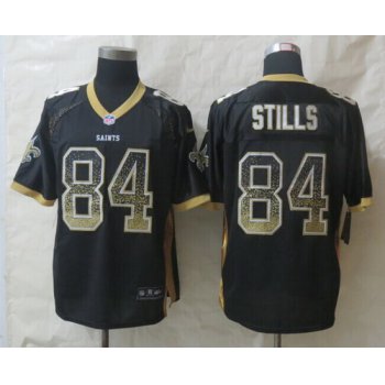 Nike New Orleans Saints #84 Kenny Stills Drift Fashion Black Elite Jersey