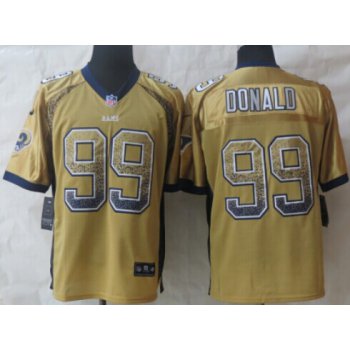 Nike St. Louis Rams #99 Aaron Donald Drift Fashion Gold Elite Jersey