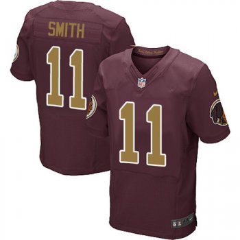 Nike Washington Redskins #11 Alex Smith Burgundy Red Alternate Men's Stitched NFL 80TH Throwback Elite Jersey