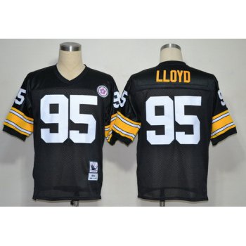 Pittsburgh Steelers #95 Greg Lloyd Black Throwback Jersey