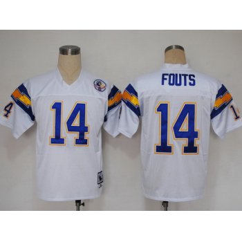 San Diego Chargers #14 Dan Fouts White Throwback Jersey