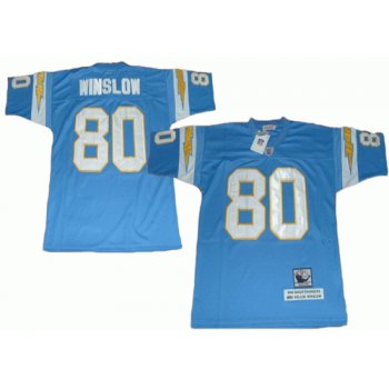 San Diego Chargers #80 Kellen Winslow Light Blue Throwback Jersey