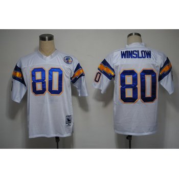 San Diego Chargers #80 Kellen Winslow White Throwback Jersey