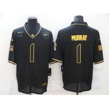 Men's Arizona Cardinals #1 Kyler Murray Black Gold 2020 Salute To Service Stitched NFL Nike Limited Jersey