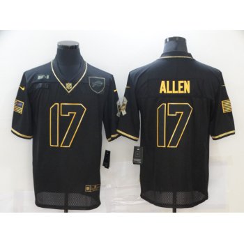 Men's Buffalo Bills #17 Josh Allen Black Gold 2020 Salute To Service Stitched NFL Nike Limited Jersey