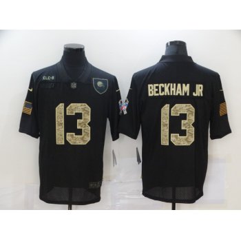 Men's Cleveland Browns #13 Odell Beckham Jr Black Camo 2020 Salute To Service Stitched NFL Nike Limited Jersey