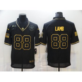 Men's Dallas Cowboys #88 CeeDee Lamb Black Gold 2020 Salute To Service Stitched NFL Nike Limited Jersey