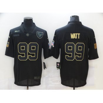 Men's Houston Texans #99 J.J. Watt Black 2020 Salute To Service Stitched NFL Nike Limited Jersey