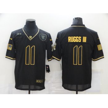 Men's Las Vegas Raiders #11 Henry Ruggs III Black Gold 2020 Salute To Service Stitched NFL Nike Limited Jersey