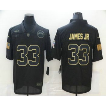 Men's Los Angeles Chargers #33 Derwin James Jr Black 2020 Salute To Service Stitched NFL Nike Limited Jersey