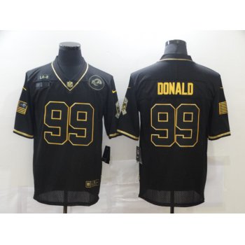 Men's Los Angeles Rams #99 Aaron Donald Black Gold 2020 Salute To Service Stitched NFL Nike Limited Jersey