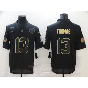 Men's New Orleans Saints #13 Michael Thomas Black 2020 Salute To Service Stitched NFL Nike Limited Jersey