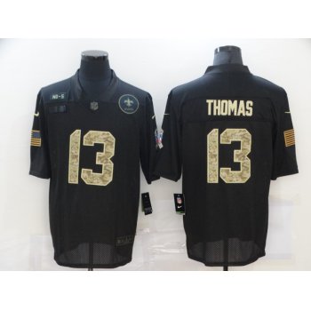 Men's New Orleans Saints #13 Michael Thomas Black Camo 2020 Salute To Service Stitched NFL Nike Limited Jersey