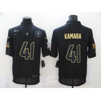 Men's New Orleans Saints #41 Alvin Kamara Black 2020 Salute To Service Stitched NFL Nike Limited Jersey