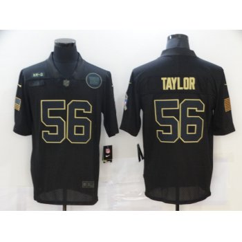 Men's New York Giants #56 Lawrence Taylor Black 2020 Salute To Service Stitched NFL Nike Limited Jersey