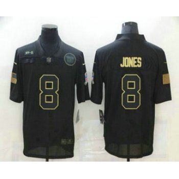 Men's New York Giants #8 Daniel Jones Black 2020 Salute To Service Stitched NFL Nike Limited Jersey