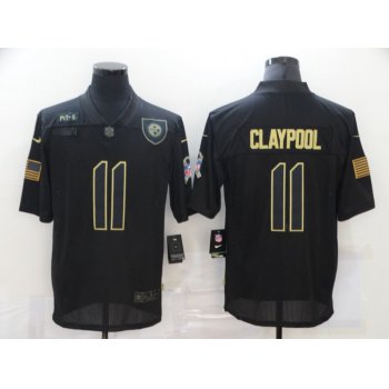 Men's Pittsburgh Steelers #11 Chase Claypool Black 2020 Salute To Service Stitched NFL Nike Limited Jersey