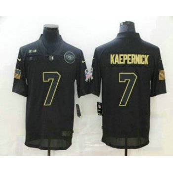 Men's San Francisco 49ers #7 Colin Kaepernick Black 2020 Salute To Service Stitched NFL Nike Limited Jersey