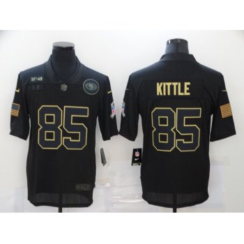 Men's San Francisco 49ers #85 George Kittle Black 2020 Salute To Service Stitched NFL Nike Limited Jersey