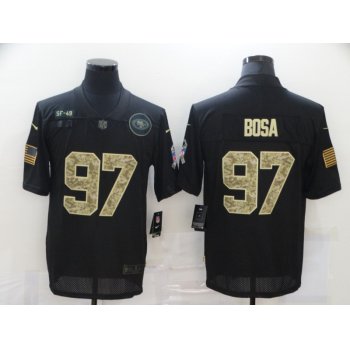 Men's San Francisco 49ers #97 Nick Bosa Black Camo 2020 Salute To Service Stitched NFL Nike Limited Jersey