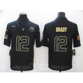 Men's Tampa Bay Buccaneers #12 Tom Brady Black 2020 Salute To Service Stitched NFL Nike Limited Jersey