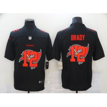 Men's Tampa Bay Buccaneers #12 Tom Brady Black 2020 Shadow Logo Vapor Untouchable Stitched NFL Nike Limited Jersey