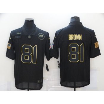 Men's Tampa Bay Buccaneers #81 Antonio Brown Black 2020 Salute To Service Stitched NFL Nike Limited Jersey