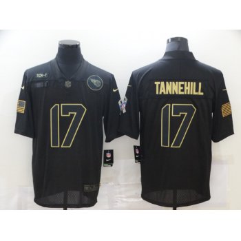 Men's Tennessee Titans #17 Ryan Tannehill Black 2020 Salute To Service Stitched NFL Nike Limited Jersey