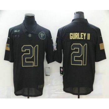 Men's Atlanta Falcons #21 Todd Gurley II Black 2020 Salute To Service Stitched NFL Nike Limited Jersey