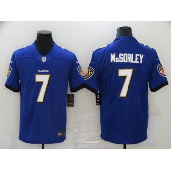 Men's Baltimore Ravens #7 Trace McSorley Purple 2020 Vapor Untouchable Stitched NFL Nike Limited Jersey