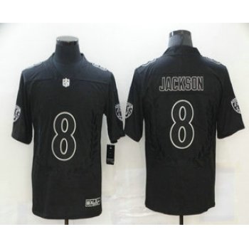 Men's Baltimore Ravens #8 Lamar Jackson Black Commemorative Edition 2020 Vapor Untouchable Stitched NFL Nike Limited Jersey