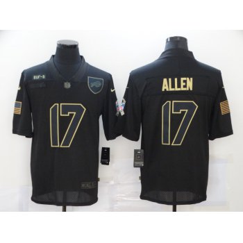 Men's Buffalo Bills #17 Josh Allen Black 2020 Salute To Service Stitched NFL Nike Limited Jersey