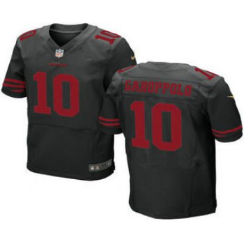 Men's San Francisco 49ers #10 Jimmy Garoppolo Black Alternate Stitched NFL Nike Elite Jersey