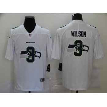 Men's Seattle Seahawks #3 Russell Wilson White 2020 Shadow Logo Vapor Untouchable Stitched NFL Nike Limited Jersey