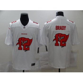 Men's Tampa Bay Buccaneers #12 Tom Brady White 2020 Shadow Logo Vapor Untouchable Stitched NFL Nike Limited Jersey