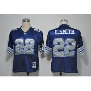 Dallas Cowboys #22 Emmitt Smith Navy Blue Throwback Jersey