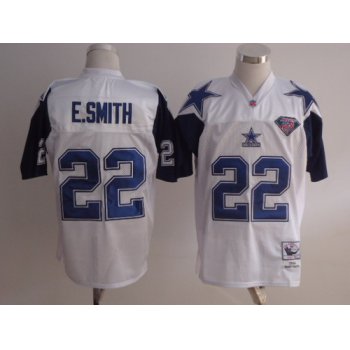 Dallas Cowboys #22 Emmitt Smith White Thanksgivings 75TH Throwback Jersey