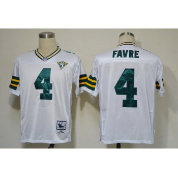 Green Bay Packers #4 Brett Favre White 75TH Throwback Jersey