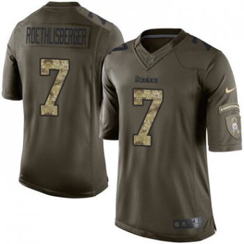 Nike Steelers #7 Ben Roethlisberger Green Men's Stitched NFL Limited 2015 Salute to Service Jersey