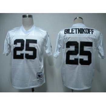 Oakland Raiders #25 Fred Biletnikoff White Throwback Jersey