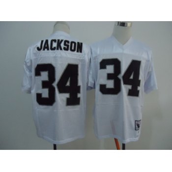 Oakland Raiders #34 Bo Jackson White Throwback Jersey