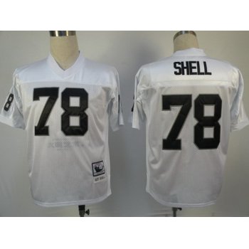 Oakland Raiders #78 Art Shell White Throwback Jersey