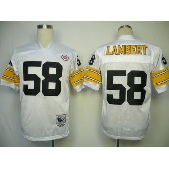 Pittsburgh Steelers #58 Jack Lambert White Throwback Jersey