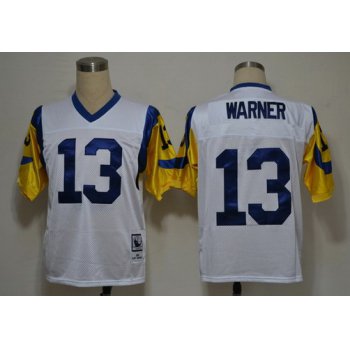 St. Louis Rams #13 Curt Warner White Throwback Jersey