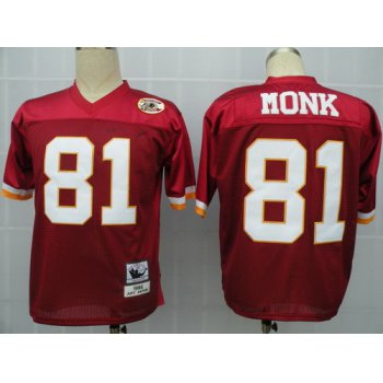 Washington Redskins #81 Art Monk Red Throwback Jersey