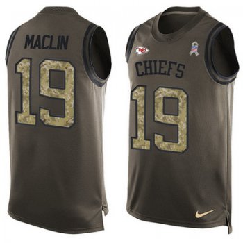 Men's Kansas City Chiefs #19 Jeremy Maclin Green Salute to Service Hot Pressing Player Name & Number Nike NFL Tank Top Jersey